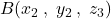 B(x_2 \: , \; y_2 \: , \; z_3)