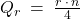 {Q_r} \: = \: \frac{r \: \cdot \: n}{4}