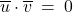 \overline{u} \cdot \overline{v} \: = \: 0