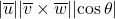 \lvert \overline{u} \rvert \lvert \overline{v} \times \overline{w} \rvert \lvert \cos\theta \rvert