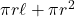 \pi{r}\ell + \pi{r^2}