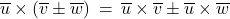 \overline{u} \times \left( \overline{v} \pm \overline{w} \right) \: = \: \overline{u} \times \overline{v} \pm \overline{u} \times \overline{w}