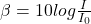 \beta = 10log\frac{์I}{I_0}