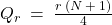 Q_r \: = \: \frac{r \: (N \: + \: 1)}{4}