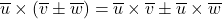 \overline{u} \times \left( \overline{v} \pm \overline{w} \right) = \overline{u} \times \overline{v} \pm \overline{u} \times \overline{w}