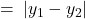 = \: \left| y_1 - y_2 \right|