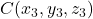 C(x_3 , y_3 , z_3)