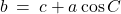 b \: = \: c \cosA + a \cos C