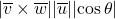 \lvert \overline{v} \times \overline{w} \rvert \lvert \overline{u} \rvert \lvert \cos\theta \rvert