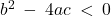 b^2 \: - \: 4ac \: < \: 0