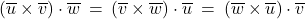 \left( \overline{u} \times \overline{v} \right) \cdot \overline{w} \: = \: \left( \overline{v} \times \overline{w} \right) \cdot \overline{u} \: = \: \left( \overline{w} \times \overline{u} \right) \cdot \overline{v}