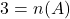 Rendered by QuickLaTeX.com 3 = n(A)