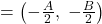 = \left( -\frac{A}{2},\; -\frac{B}{2} \right)