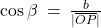 \cos\beta \: = \: \frac{b}{\lvert \overline{OP} \rvert}