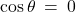 \cos \theta \: = \: 0