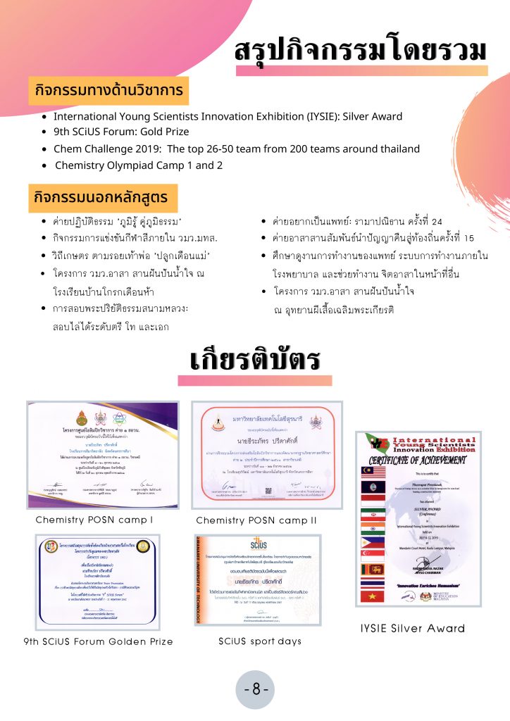 ตัวอย่าง portfolio คณะแพทยศาสตร์