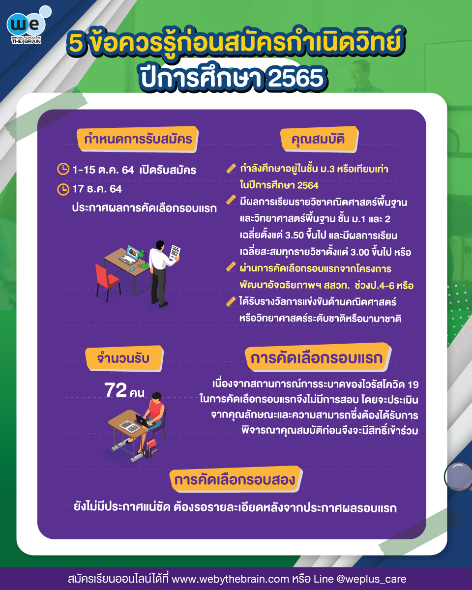 5 ข้อควรรู้ก่อนสอบ กำเนิดวิทย์