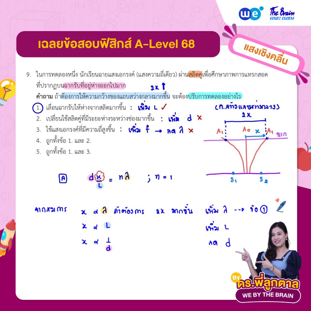 ข้อสอบฟิสิกส์ A-Level 68 พร้อมเฉลย ข้อที่ 1 - ดร.พี่ลูกตาล - เดอะ เบรน