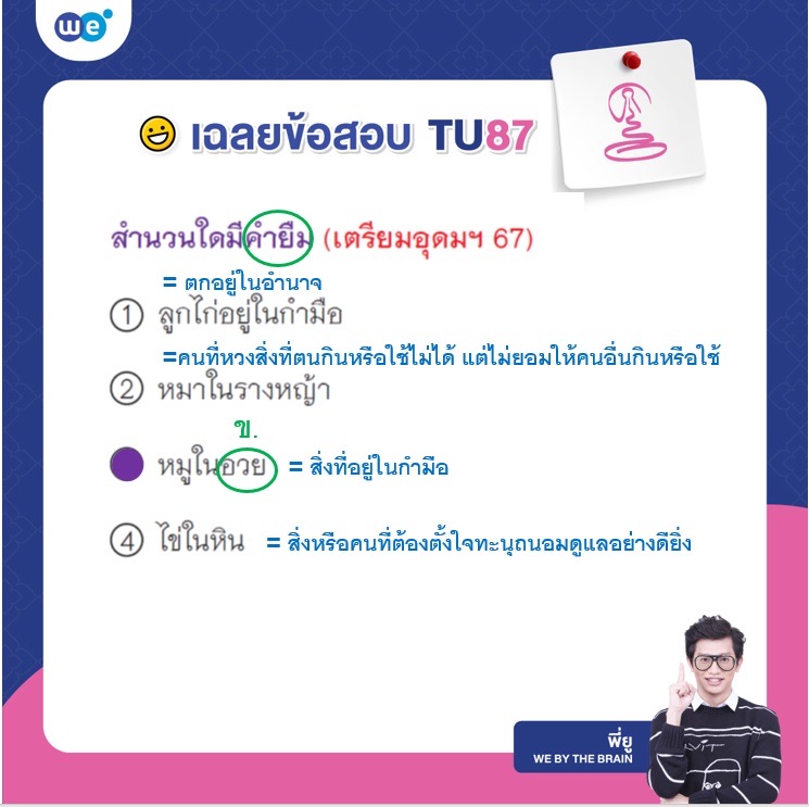 ข้อสอบภาษาไทย สอบเข้า ม.4 เตรียมอุดมฯ 67 พร้อมเฉลย #TU87 ข้อที่ 1