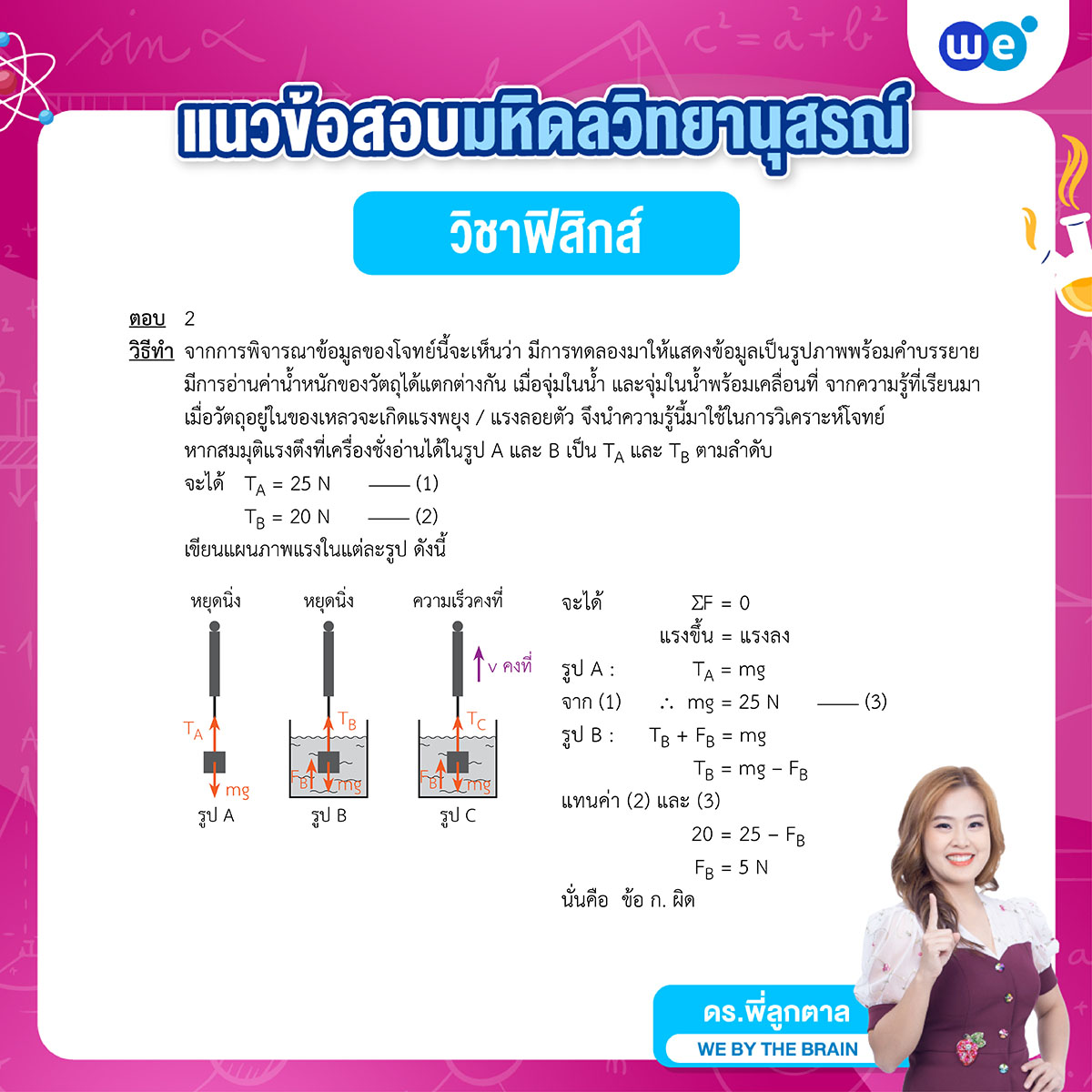 เฉลยข้อสอบฟิสิกส์ สอบเข้า รร.มหิดลวิทยานุสรณ์ (1)