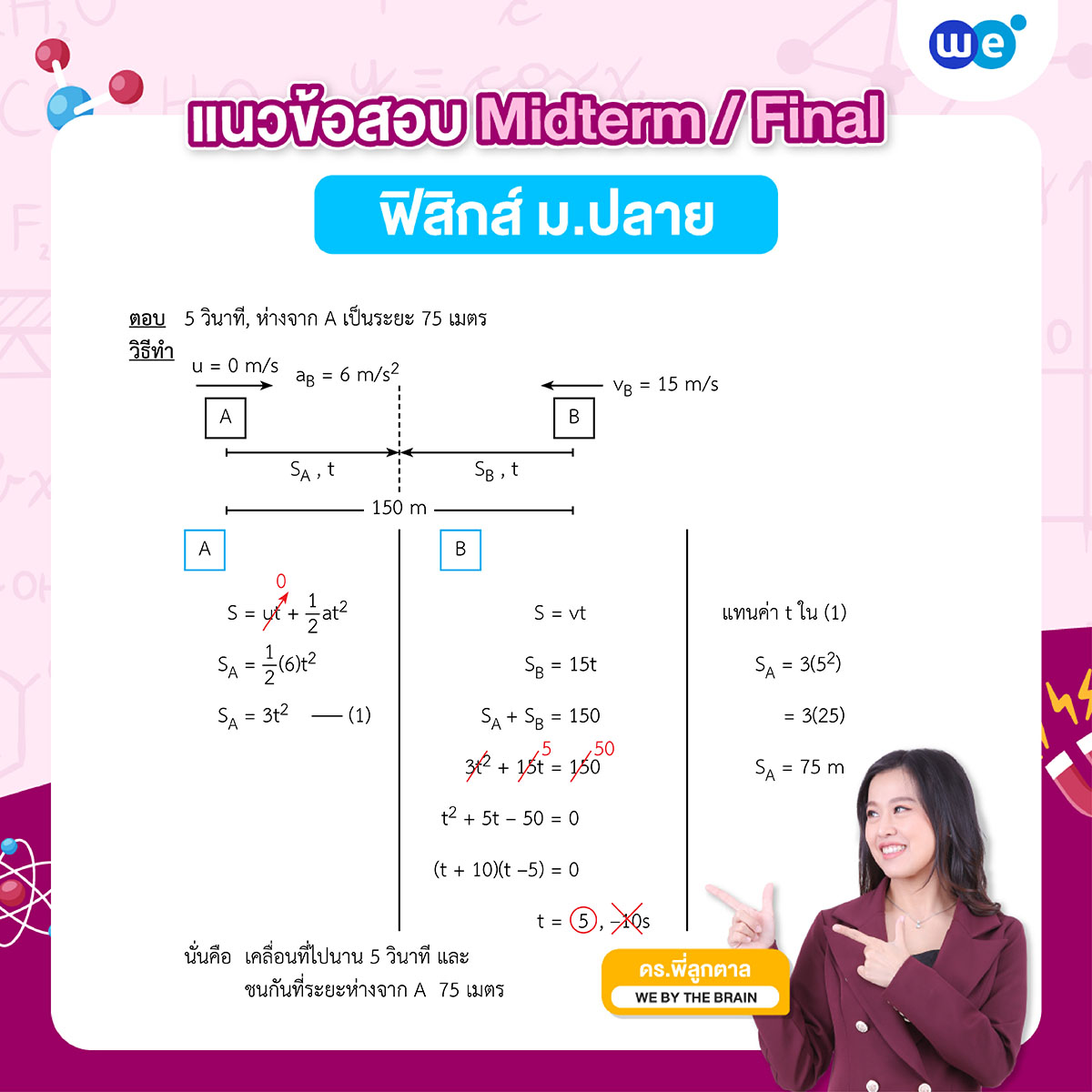 เฉลยข้อสอบฟิสิกส์ ม.ปลาย Midterm / Final by ดร.พี่ลูกตาล (ข้อ 1)