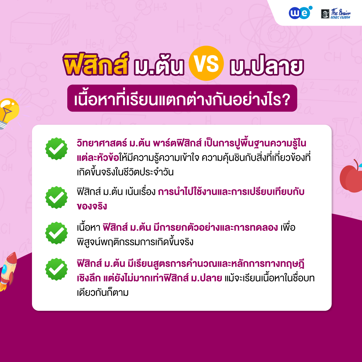 เนื้อหา ฟิสิกส์ ม.ต้น VS ฟิสิกส์ ม.ปลาย แตกต่างกันอย่างไร?