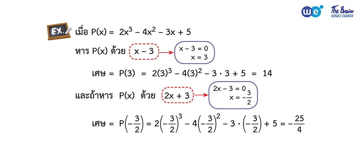 สรุป จำนวนจริง ม.4 ตัวอย่าง 1 - ทฤษฎีบทเศษเหลือ