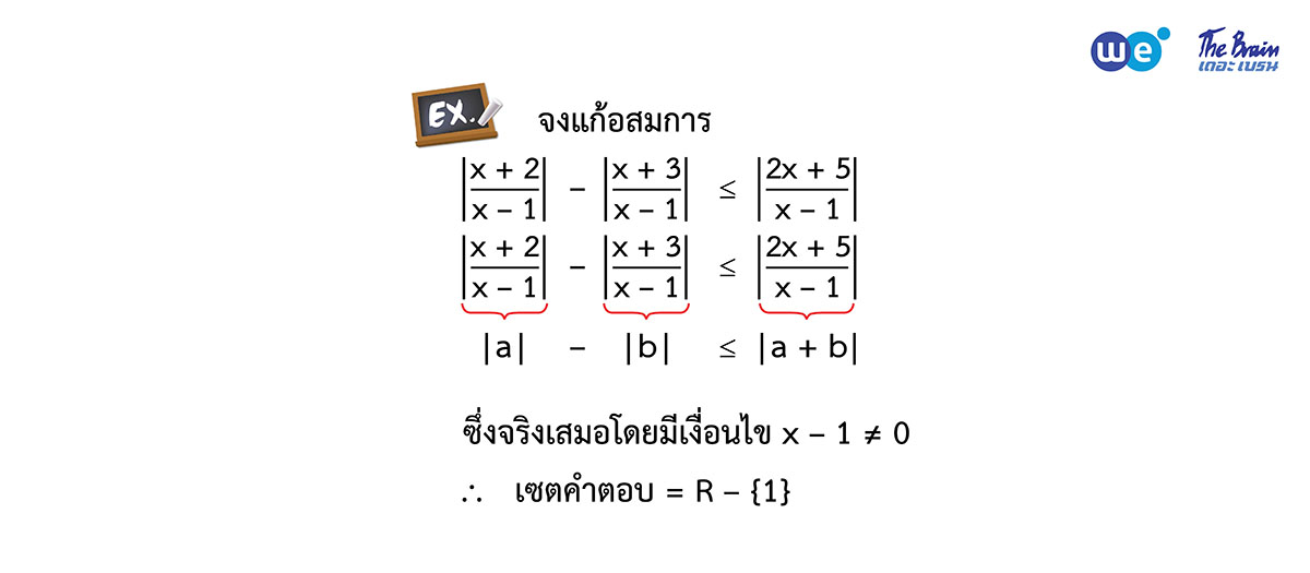 สรุป จำนวนจริง ม.4 ตัวอย่าง 13 - จงแก้อสมการค่าสัมบูรณ์