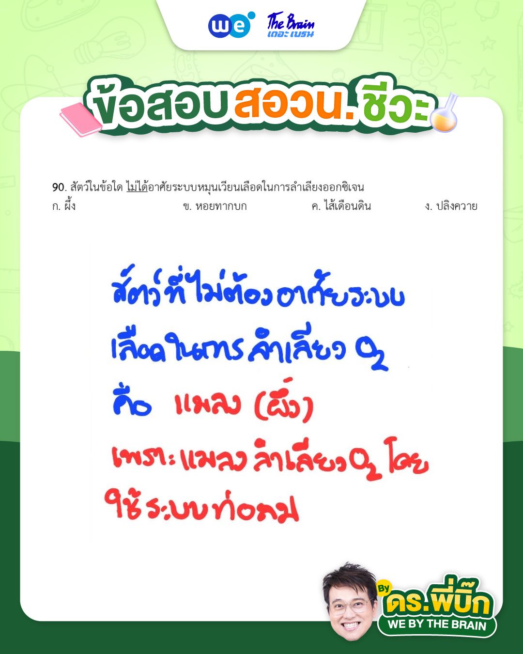 เฉลยข้อสอบ สอวน. ชีววิทยา (ข้อสอบจริงปี 2568) - ข้อที่ 5