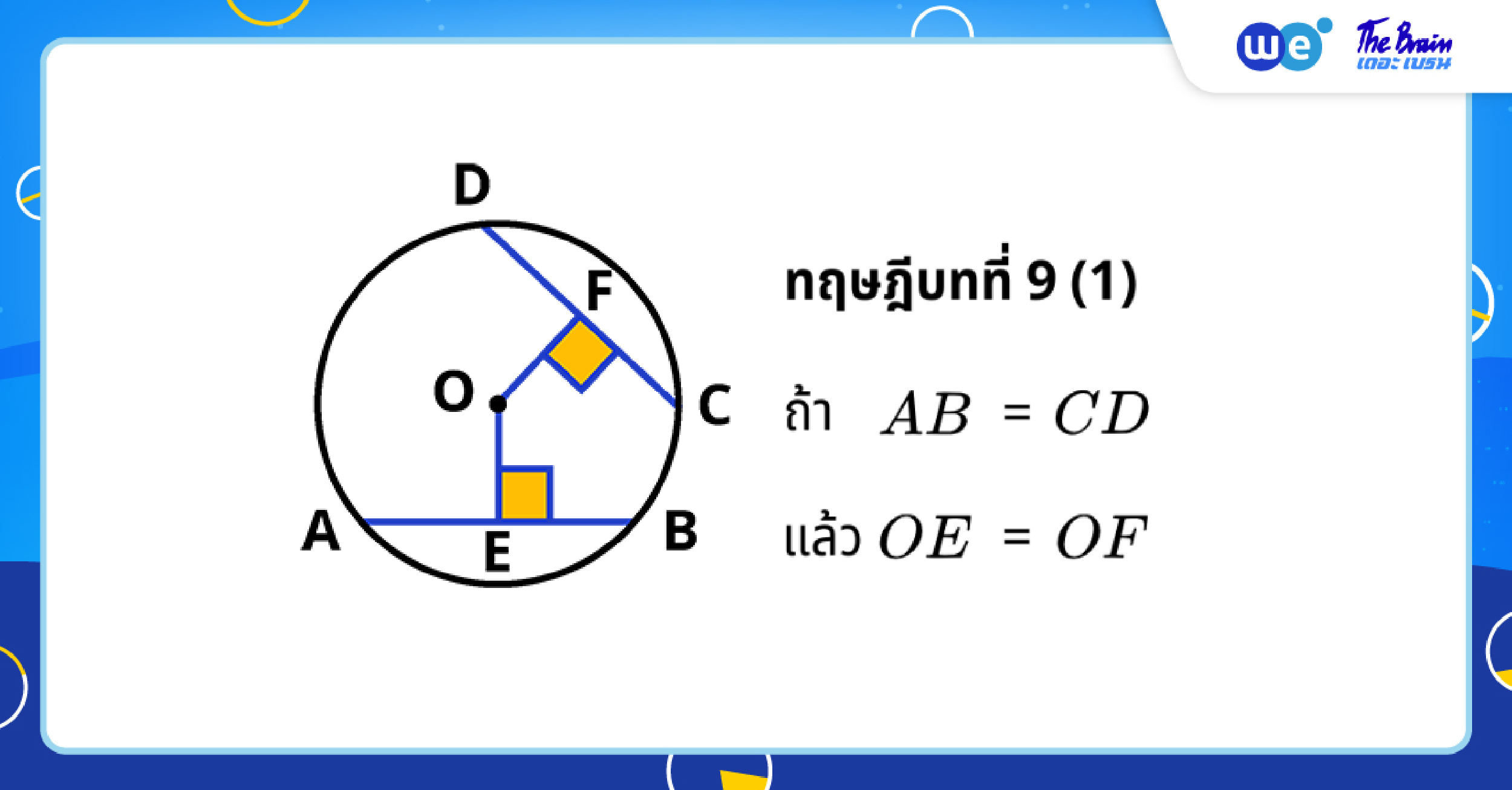 ทฤษฎีบทวงกลมที่ 9 (ข้อ 1) - สรุปวงกลม ม.3