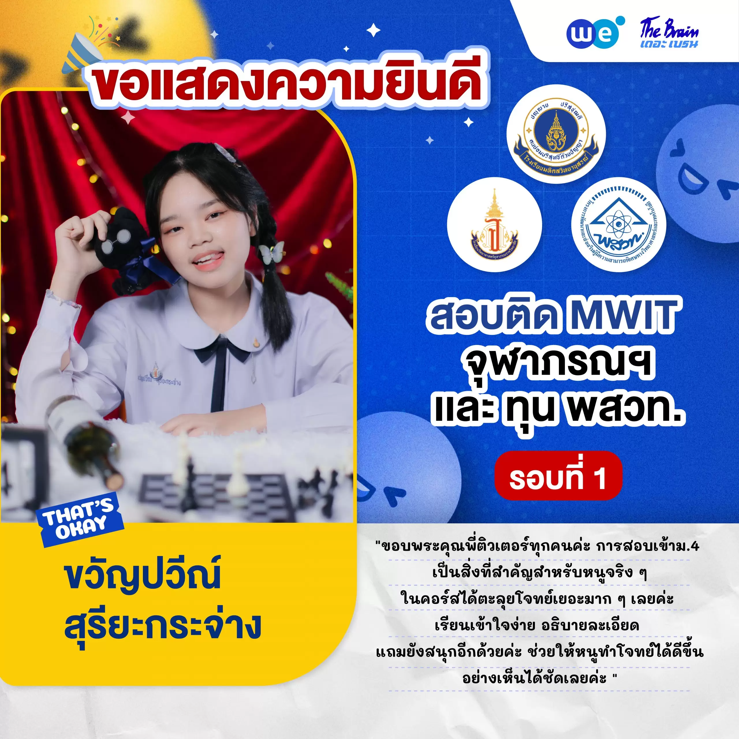 สรุปครบ! สอบเข้า MWIT ม.4 รร.มหิดลวิทยานุสรณ์ ปี 69