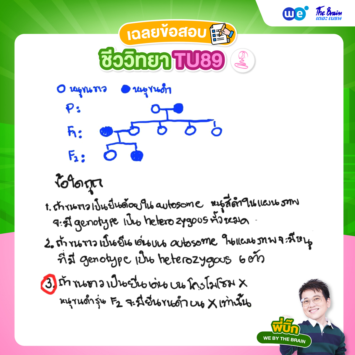 ข้อสอบชีววิทยา สอบเข้า ม.4 เตรียมอุดมฯ ปี 69 พร้อมเฉลย #TU89 ข้อที่ 2